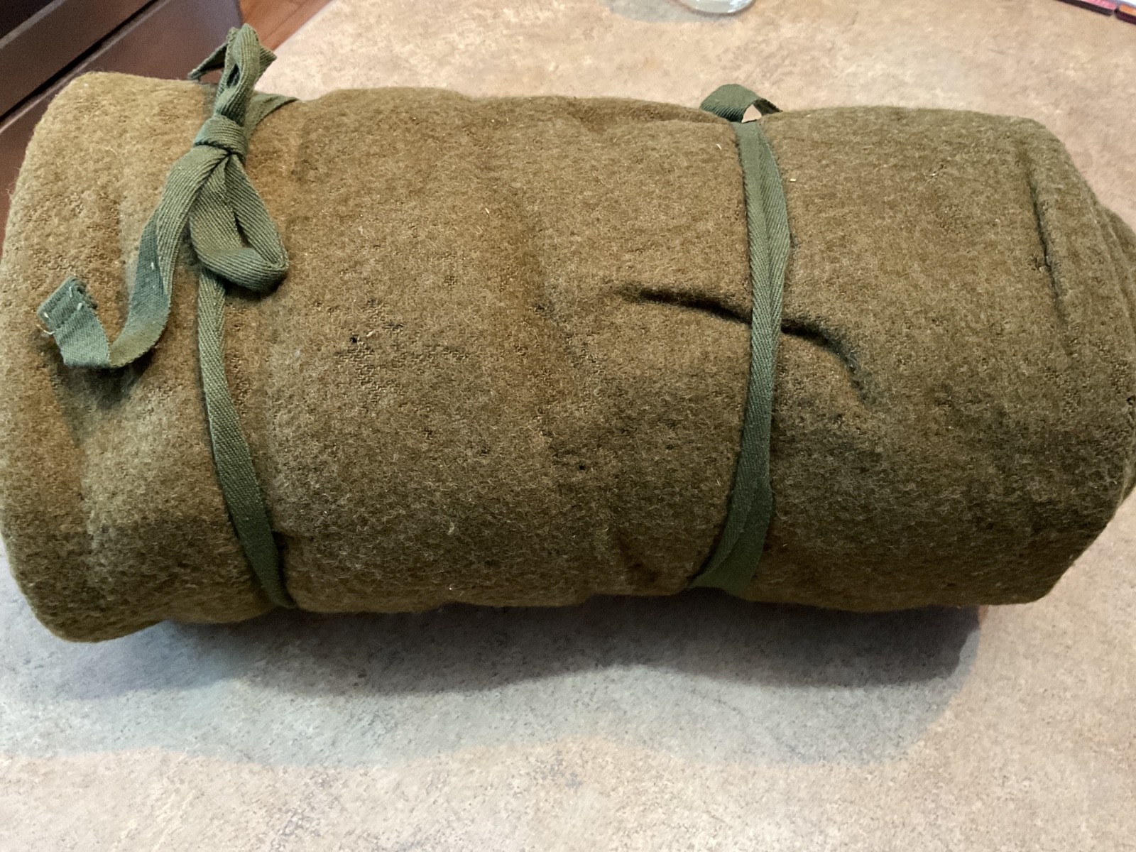 Vintage 1944 Original WWII  US Army Wool Mummy Sleeping Bag 6' Green Drab Zipper