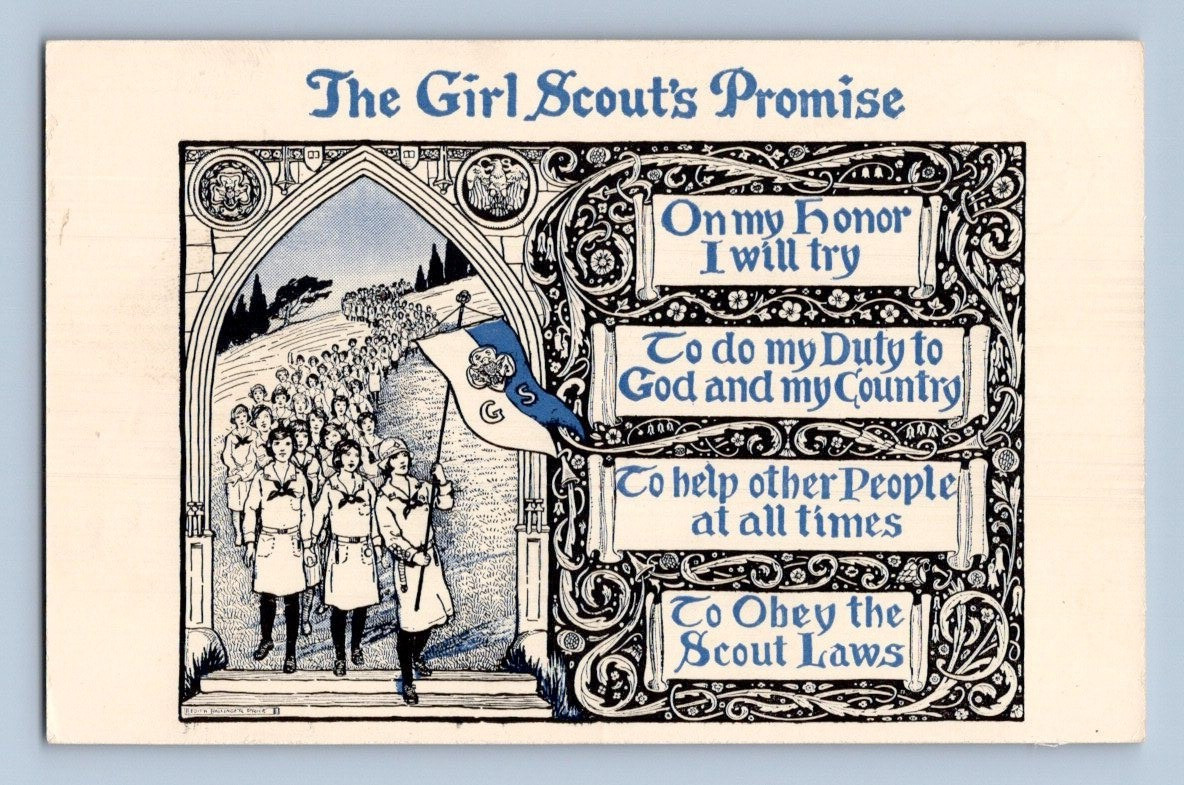 1920'S. THE GIRL SCOUTS PROMISE. POSTCARD A3