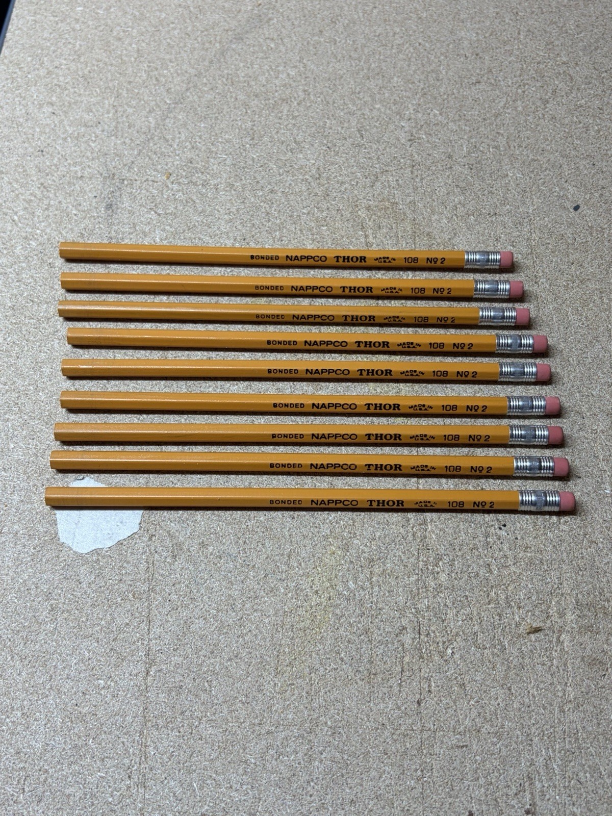 Vintage NAPPCO Thor 108 No. 2 Pencils (Qty 9) Unsharpened