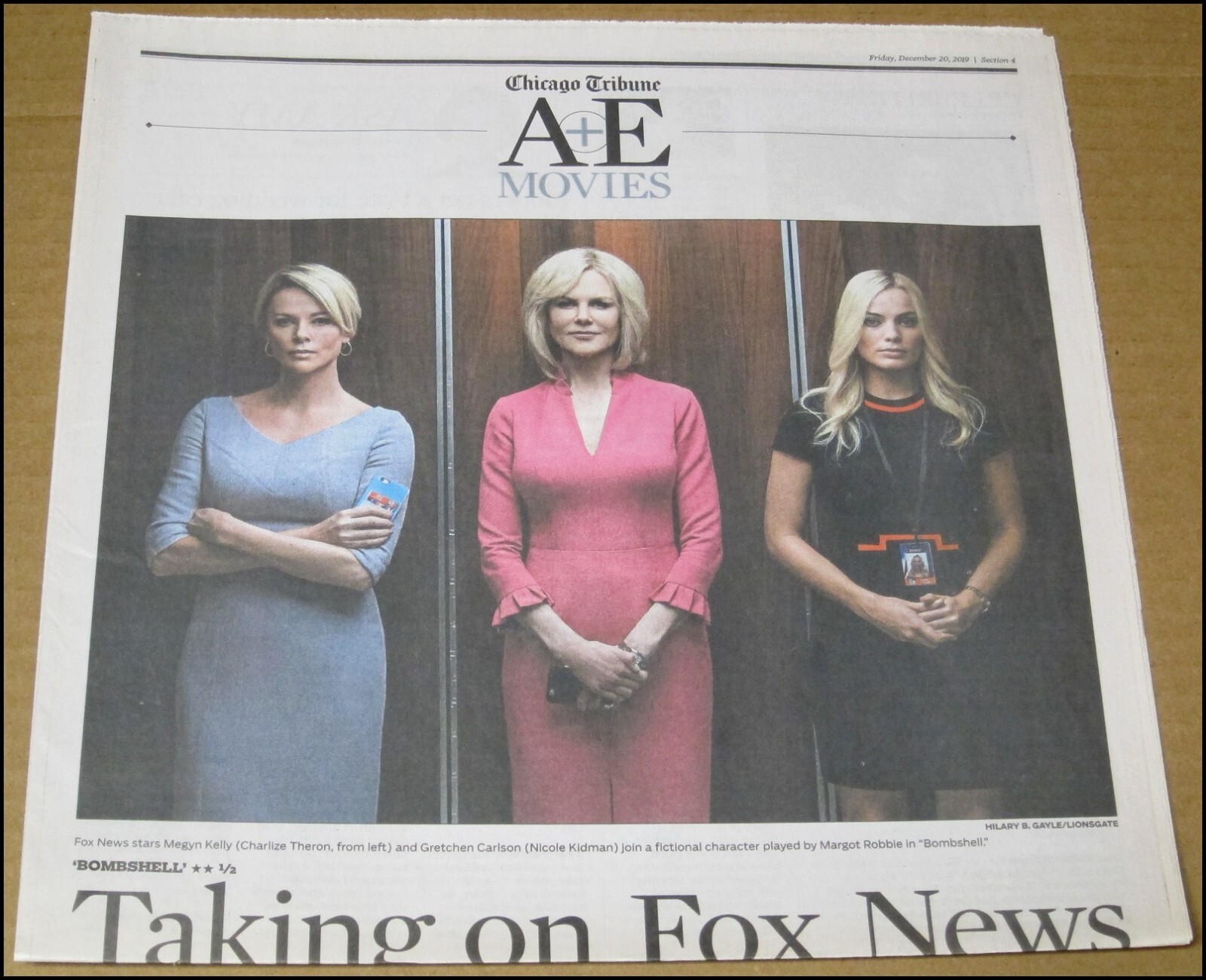 12/20/2019 Chicago Tribune A&E Bombshell Margot Robbie Nicole Kidman Theron Fox