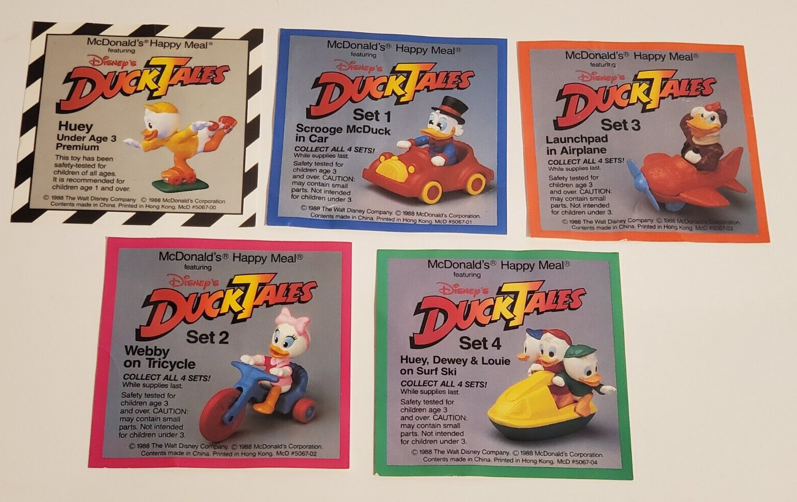 DISNEY McDONALD\'S RESTAURANT DUCK TALES ETC HAPPY MEAL INSERT CARDS LOT/11 80\'S