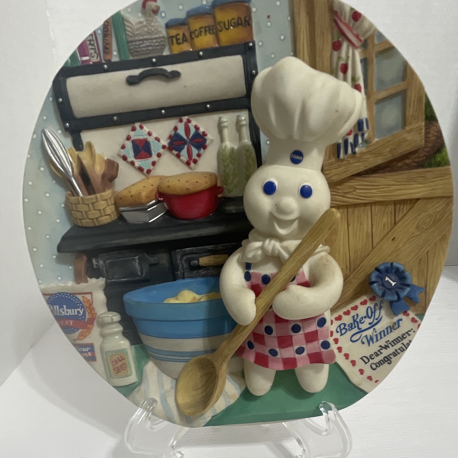 Danbury Mint Pillsbury Doughboy 50th Anniv Bake Off Recipe Winner 3D Plate 2001