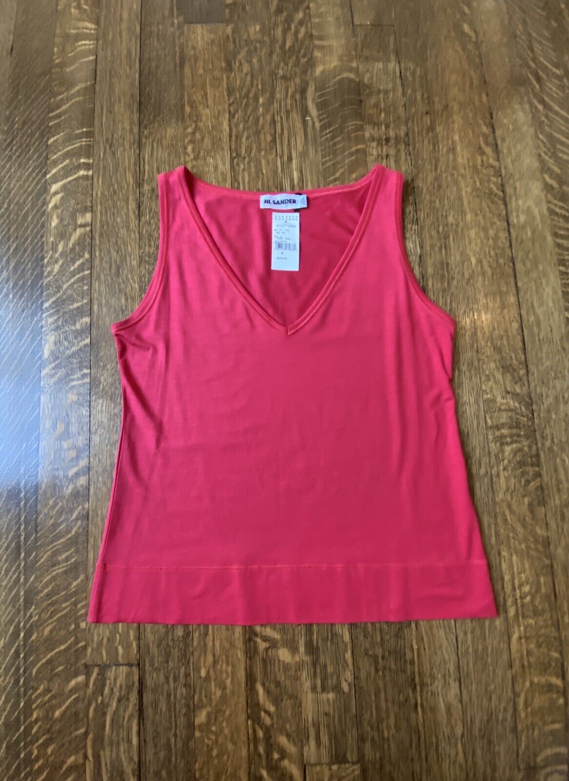 NEW WITH TAGS NWT JIL SANDER Silk Elastane Sleeveless Coral Top / Tank Size M