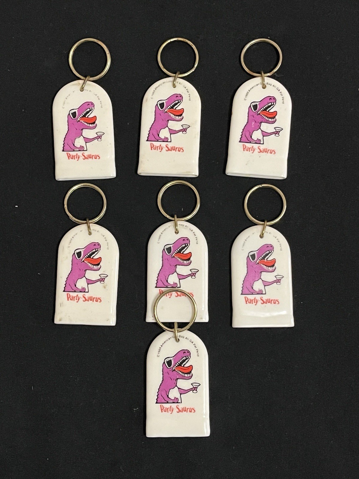 80s Vintage Keychains (Party Saurus)