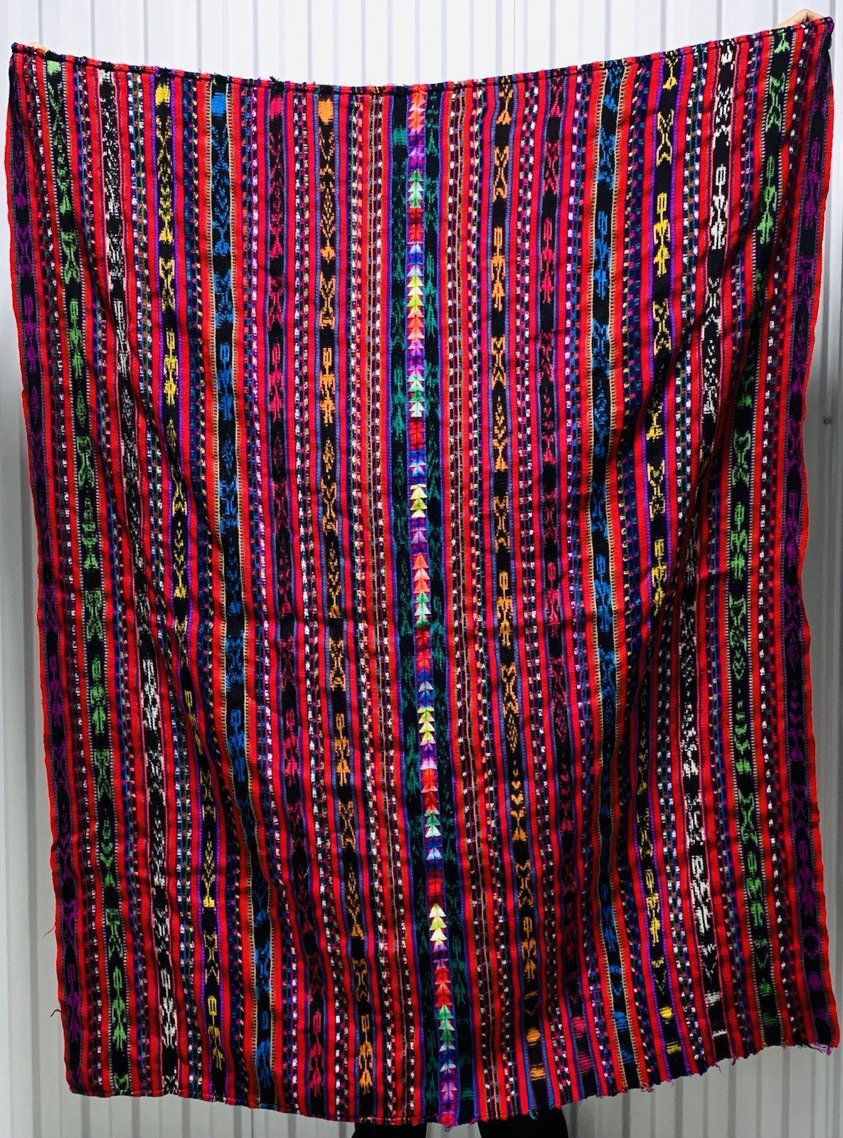 Vintage Guatemalan Huipil Panel 50 X 48 Uncut Handwoven Mayan Loom Textile
