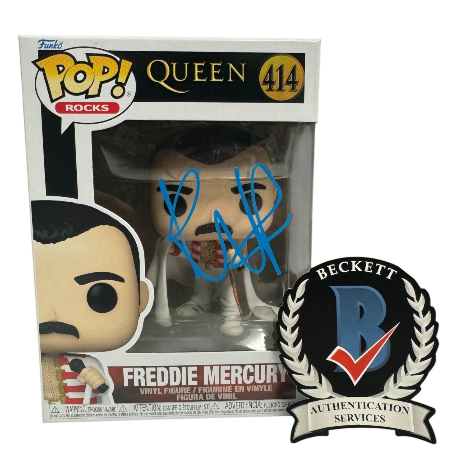 Rami Malek Signed Autograph Bohemian Rhapsody Funko Pop 414 Beckett BAS Freddie