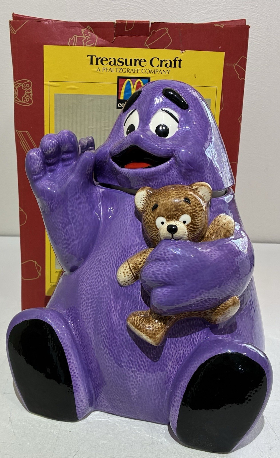 VTG 1997 McDonald's Grimace Ceramic Cookie Jar Treasure Craft With Original Box VTG 1997 McDonald's Grimace Ceramic Cookie Jar Treasure Craft With Original Box
