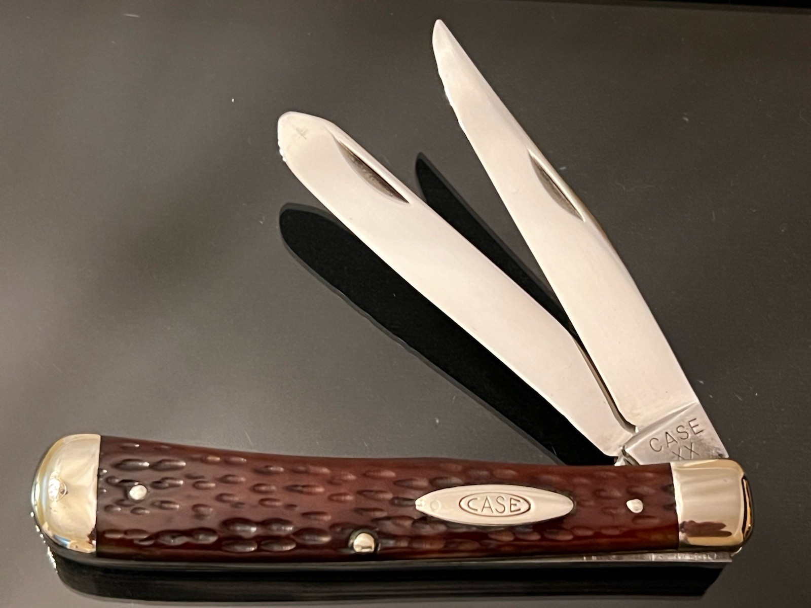 Vintage CASE XX 6254 Tested Frame/Muskrat Clip Blade Trapper Redbone  Excellent.