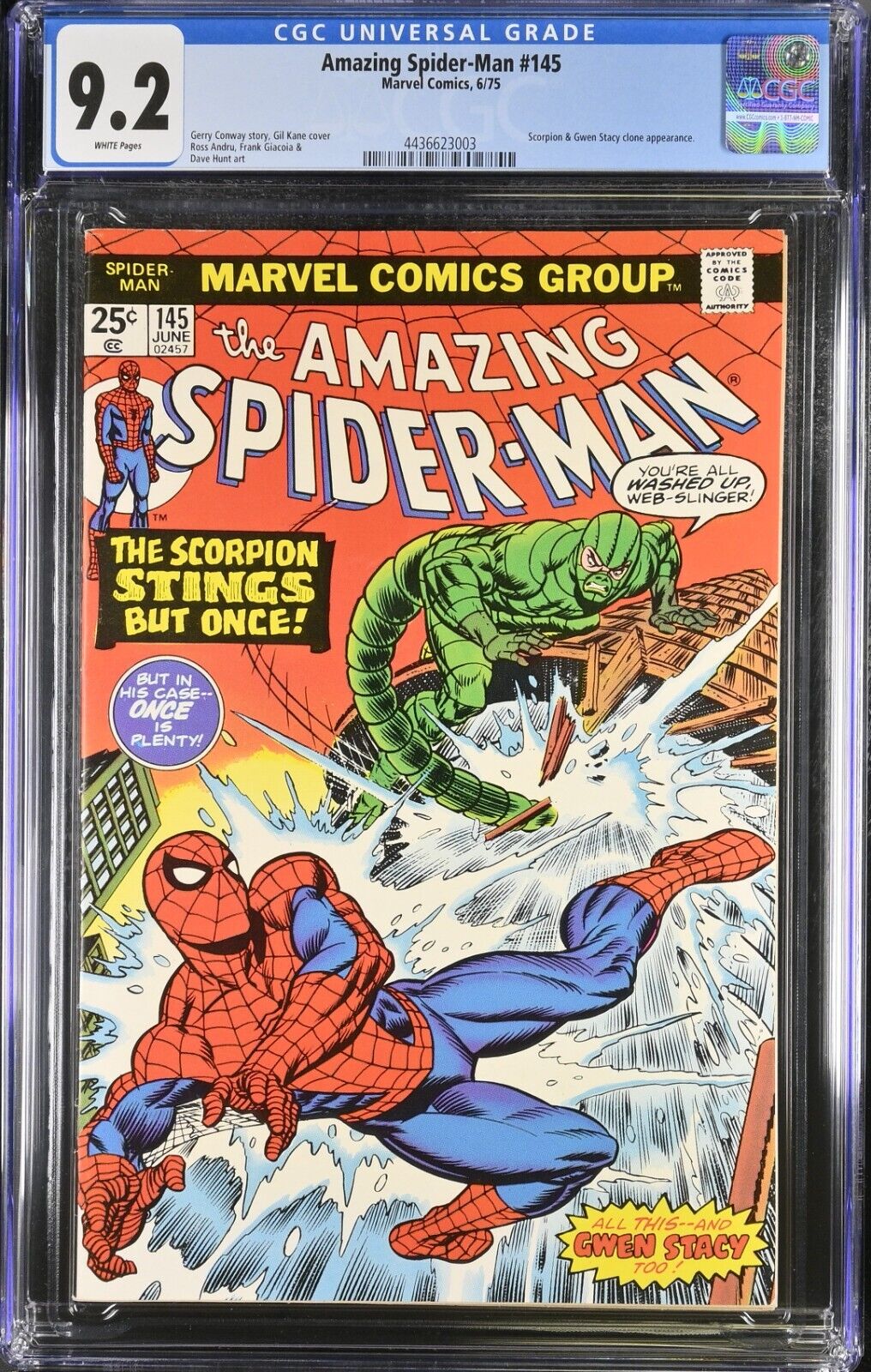 Amazing Spider-Man #145 CGC 9.2 - MARVEL COMICS 1975 - WHITE PAGES