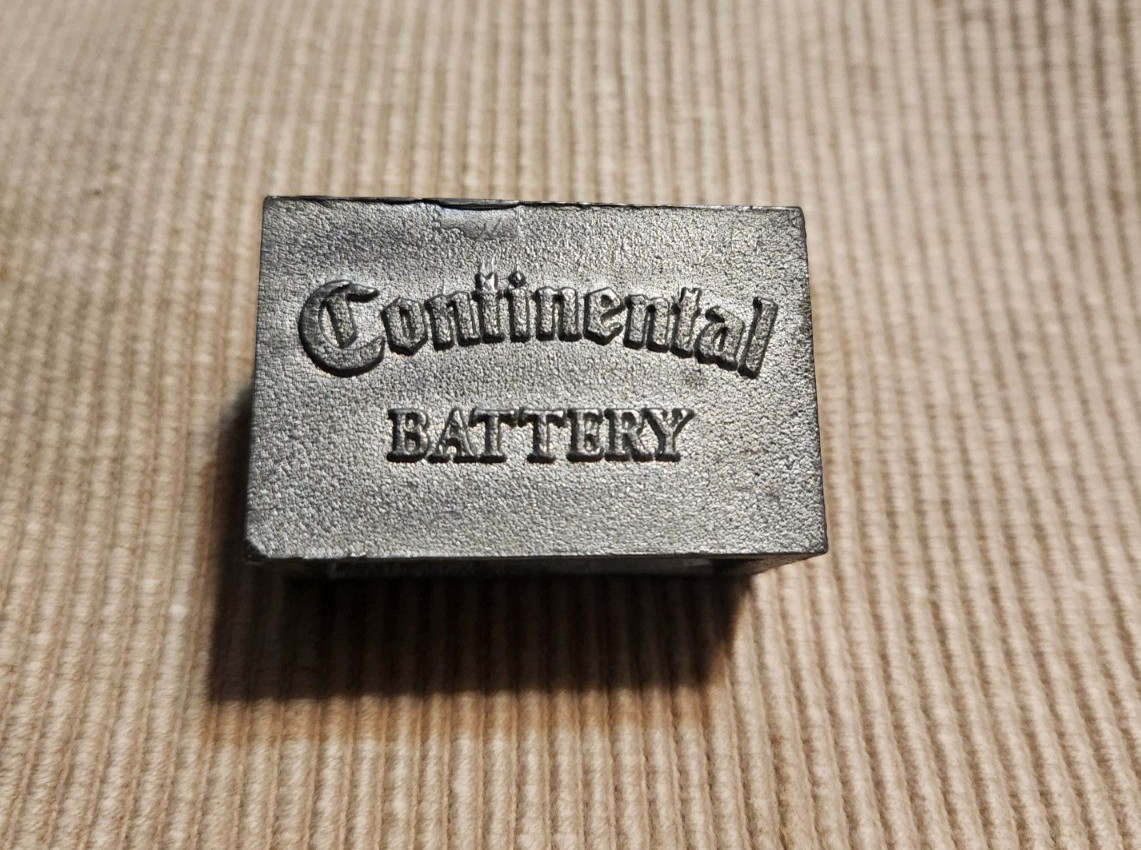 Vintage Continental Battery Salesmans Sample Paperweight 1.75\
