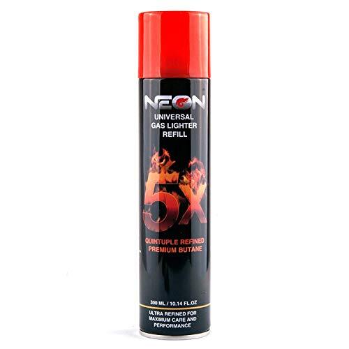 Neon 5x Butane Lighter Refill Large Size: 300mL / 10.14 oz per can