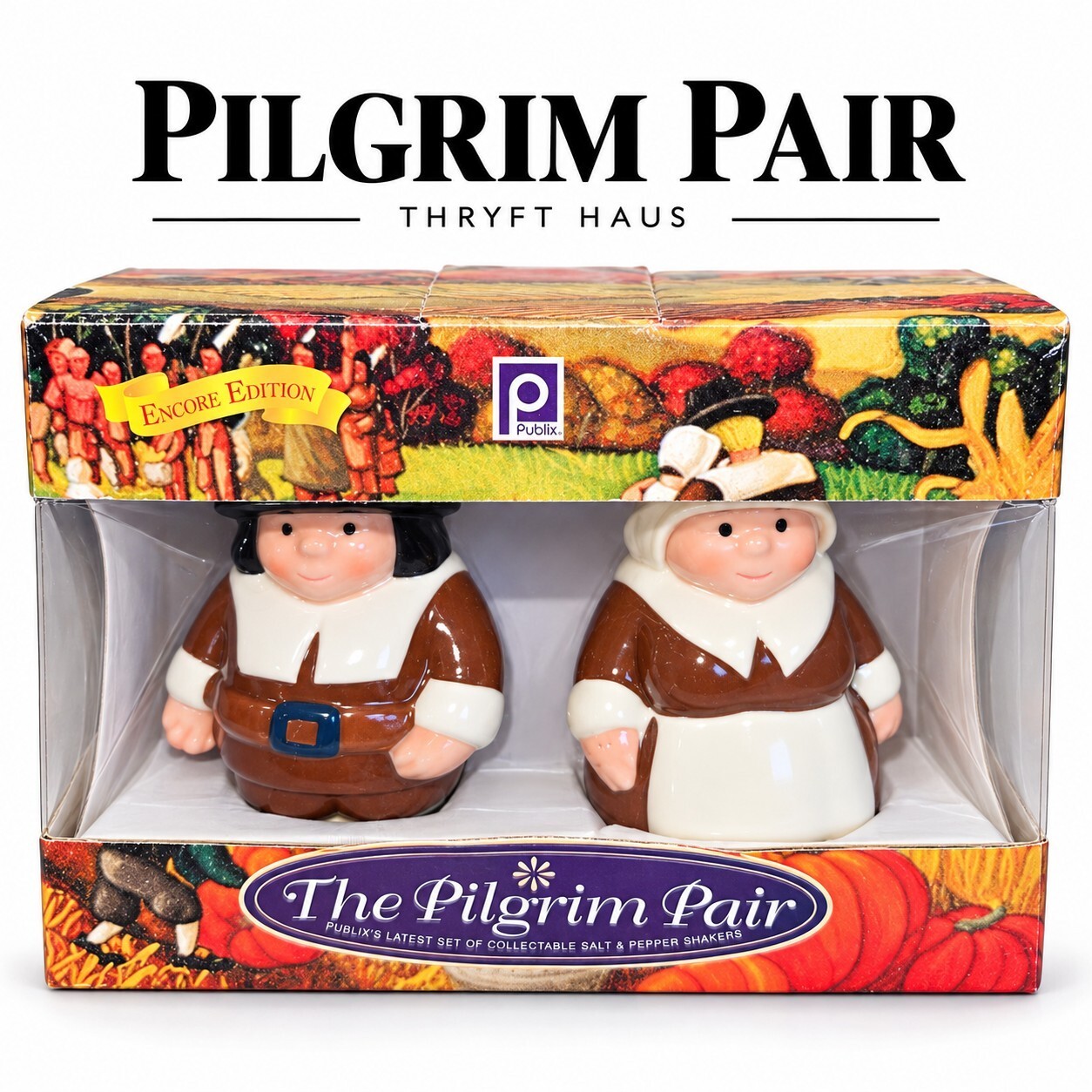 The Pilgrim Pair Encore Edition Salt and Pepper Shakers Collectible Set