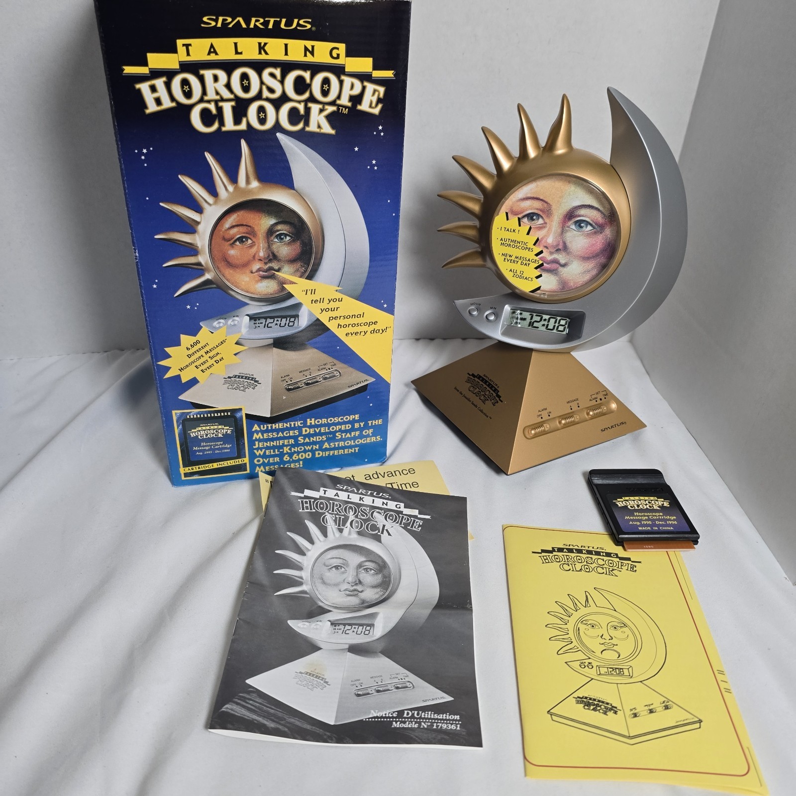 Spartus Talking Horoscope Clock Jennifer Sands Staff w/ Card NOS 179361 VTG Prop