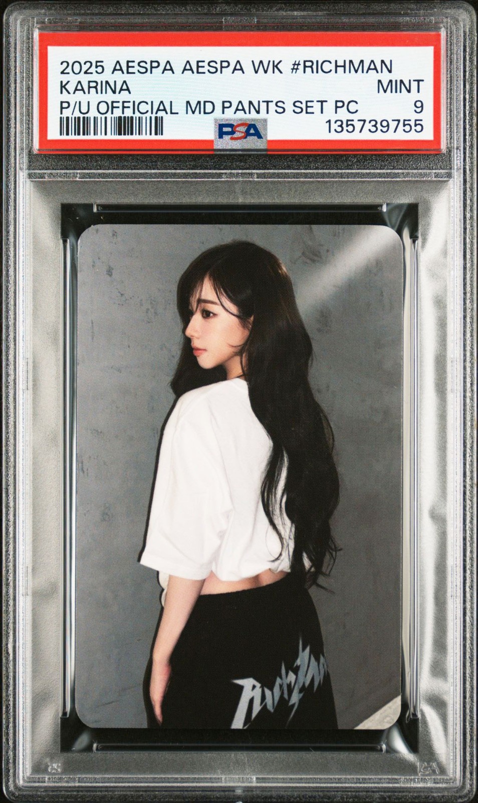 KARINA 2025 AESPA WEEK #RICHMAN POP-UP OFFICIAL MD PANTS MINT PSA 9