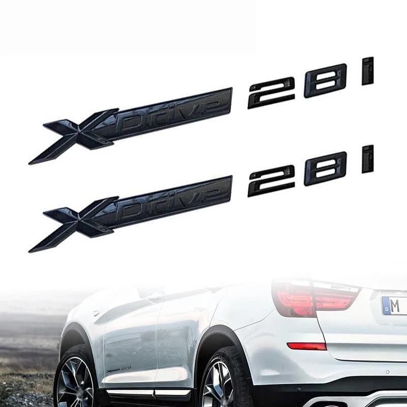 2PCS Gloss Black XDrive 28i EMBLEM BADGE STICKER For X1 X2 X3 X5 GT 2.8i Sport 2PCS Gloss Black XDrive 28i EMBLEM BADGE STICKER For X1 X2 X3 X5 GT 2.8i Sport