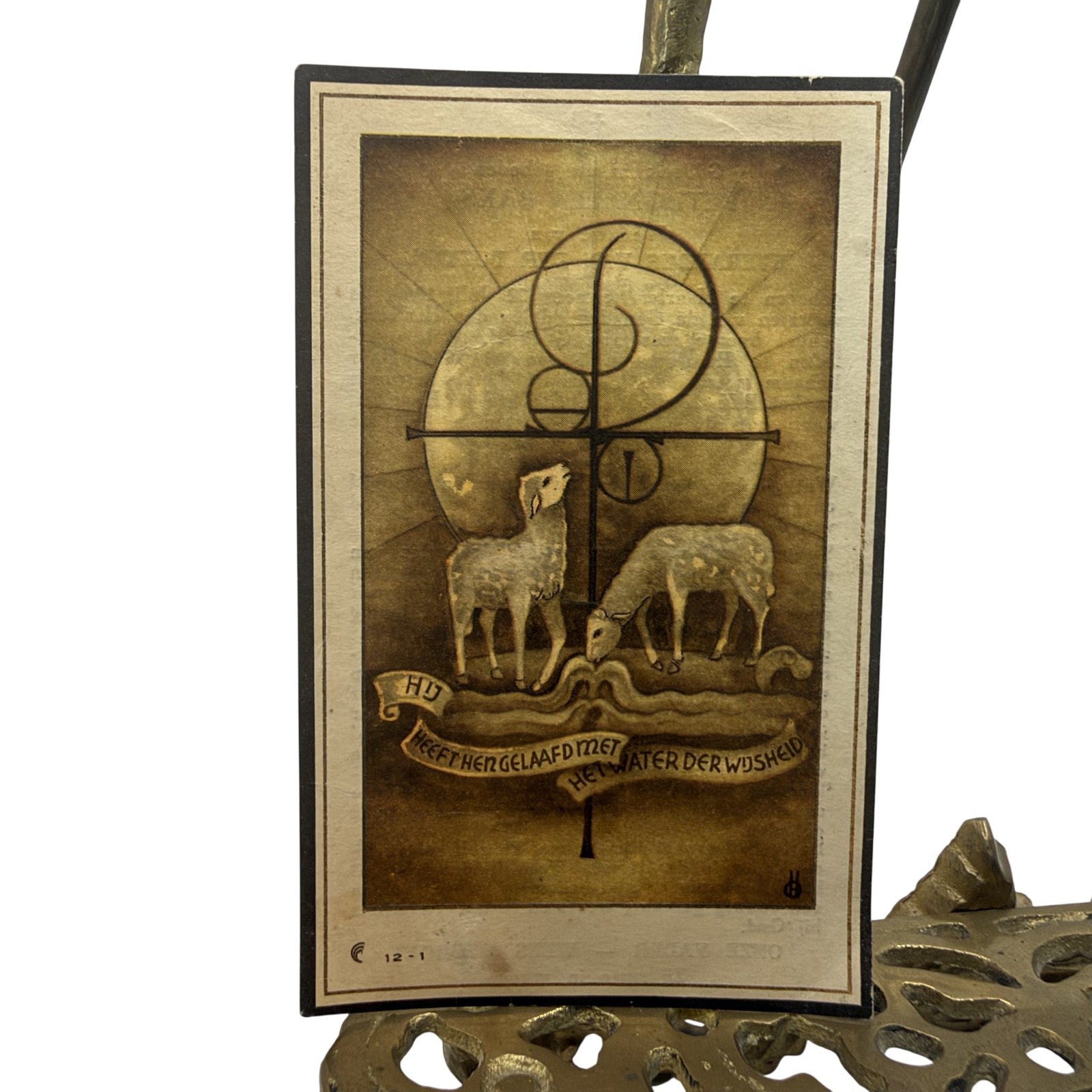 Vintage 1956 Petronella Baks Dutch Catholic Memorial Holy Card Netherlands Lambs