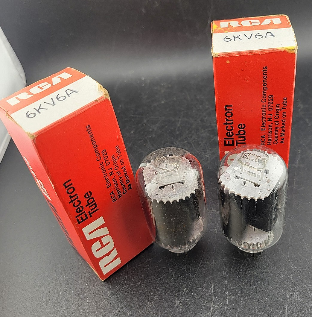 Gm Tested NOS Pair RCA  6KV6A  Black Plate Audio / Radio Tubes