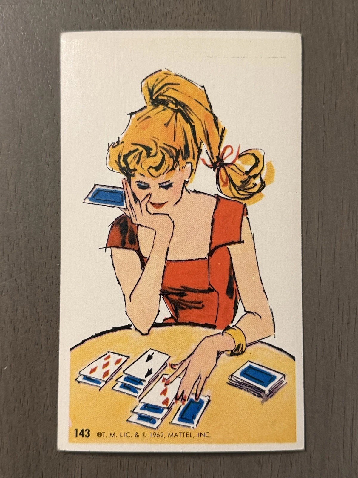 RARE 1962 MATTEL DYNAMIC TOY JUMBO BARBIE CARD #143