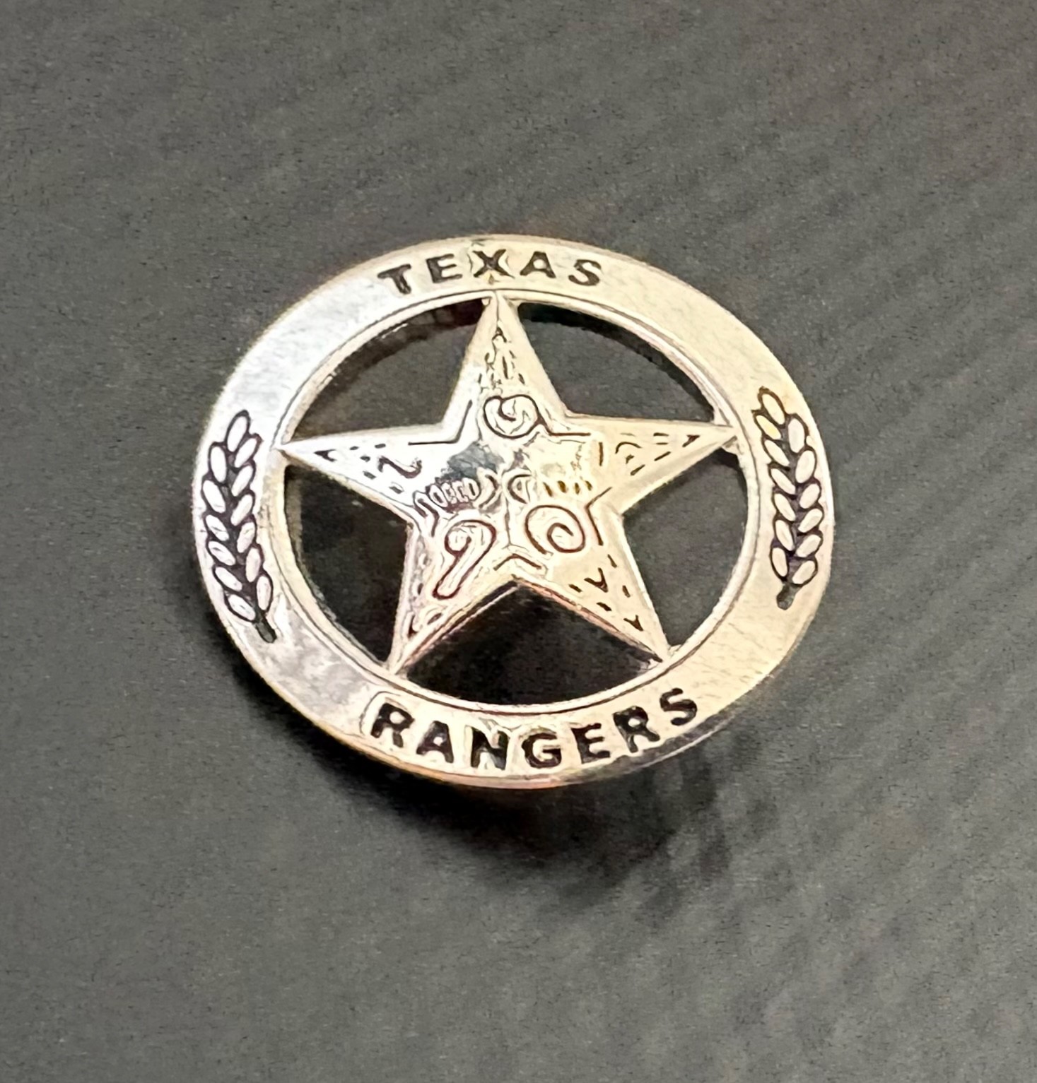 Texas Rangers Lapel Pin Star Badge - Collectible Silver-Tone - Authentic