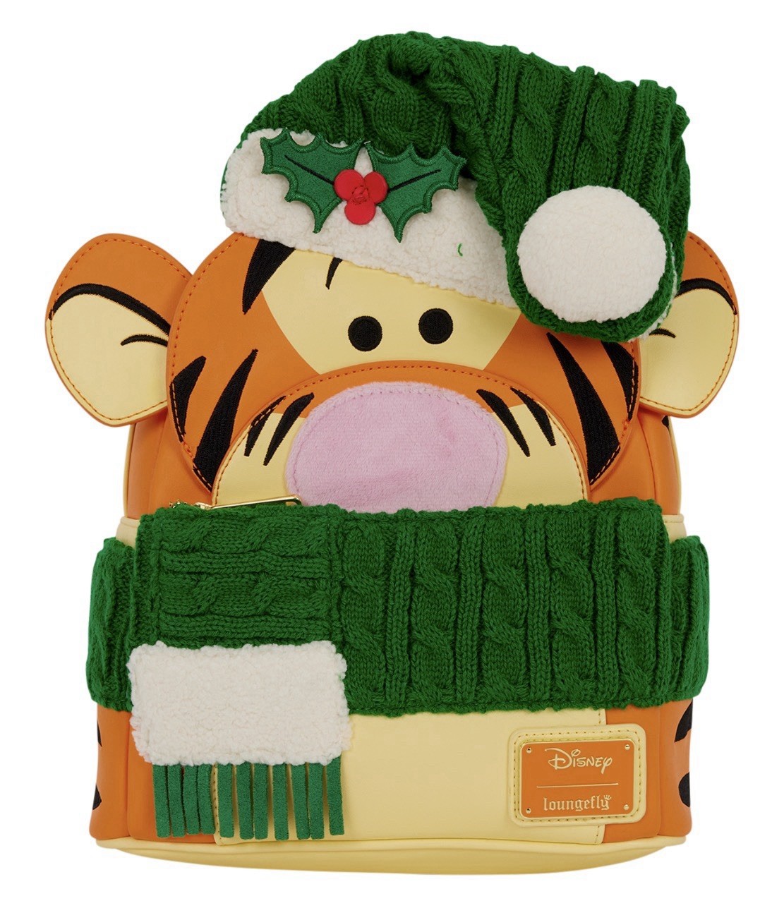 Loungefly Disney Tigger  2026 Holiday Mini Backpack w/ Green Scarf Santa Hat NWT