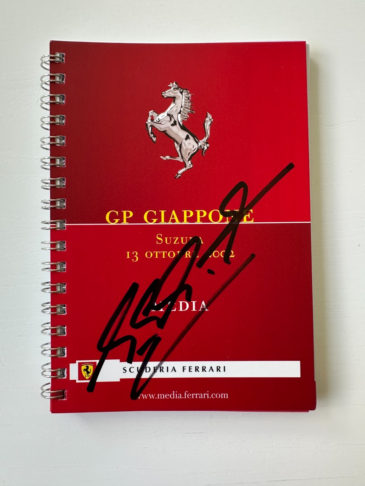 Michael Schumacher Signed Ferrari Suzuka 2002 Media Guide Press Book Autograph