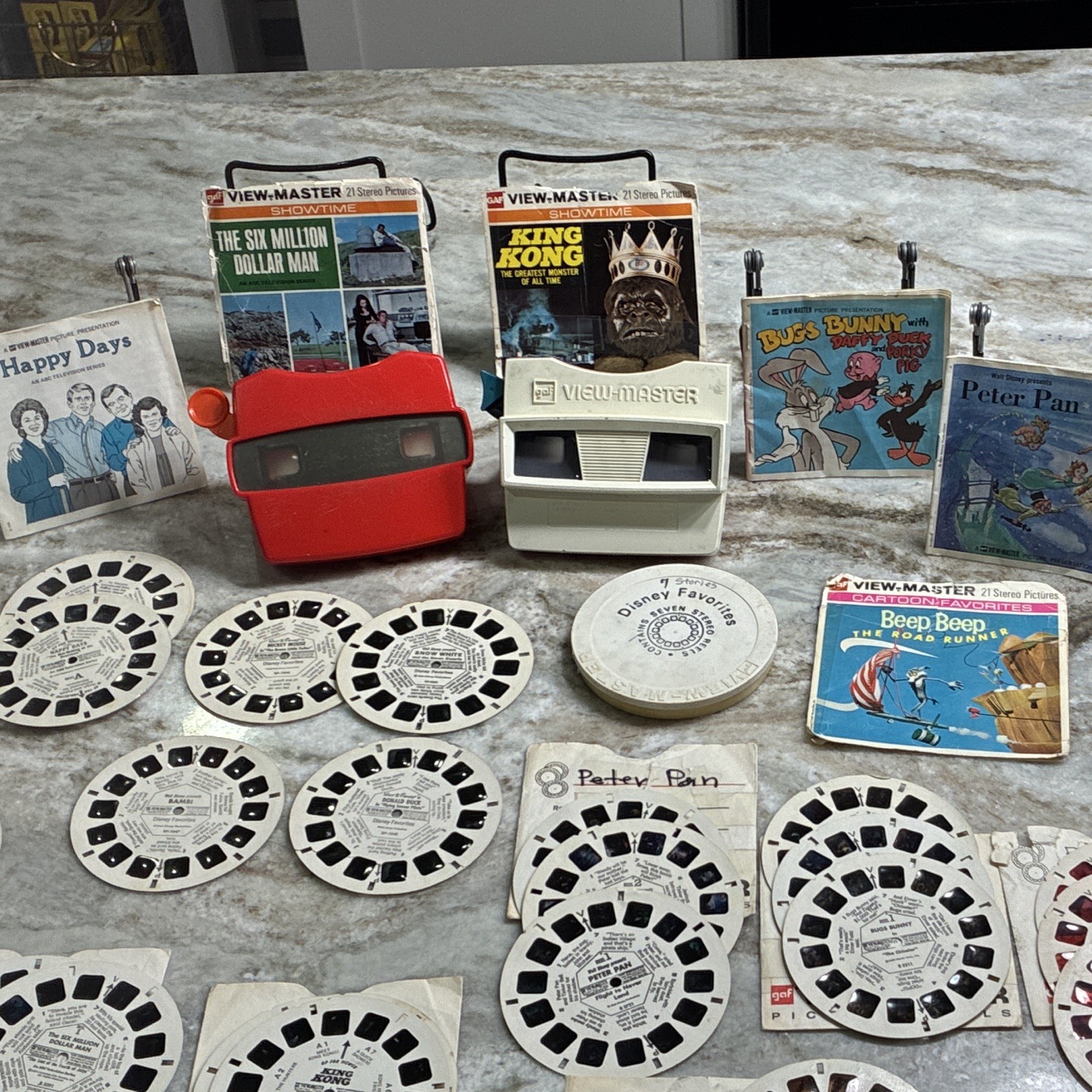  View-Master Lot 40, GAF, Viewers, Reels & Packets Disney, King Kong, Space More