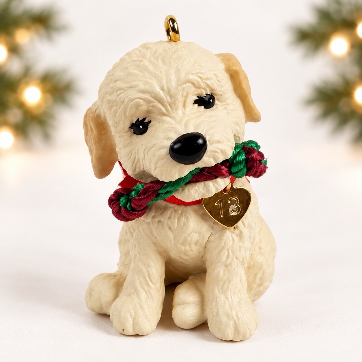 2013 Hallmark Keepsake Puppy Love 23rd Labradoodle Dog Ornament QX9065 Box