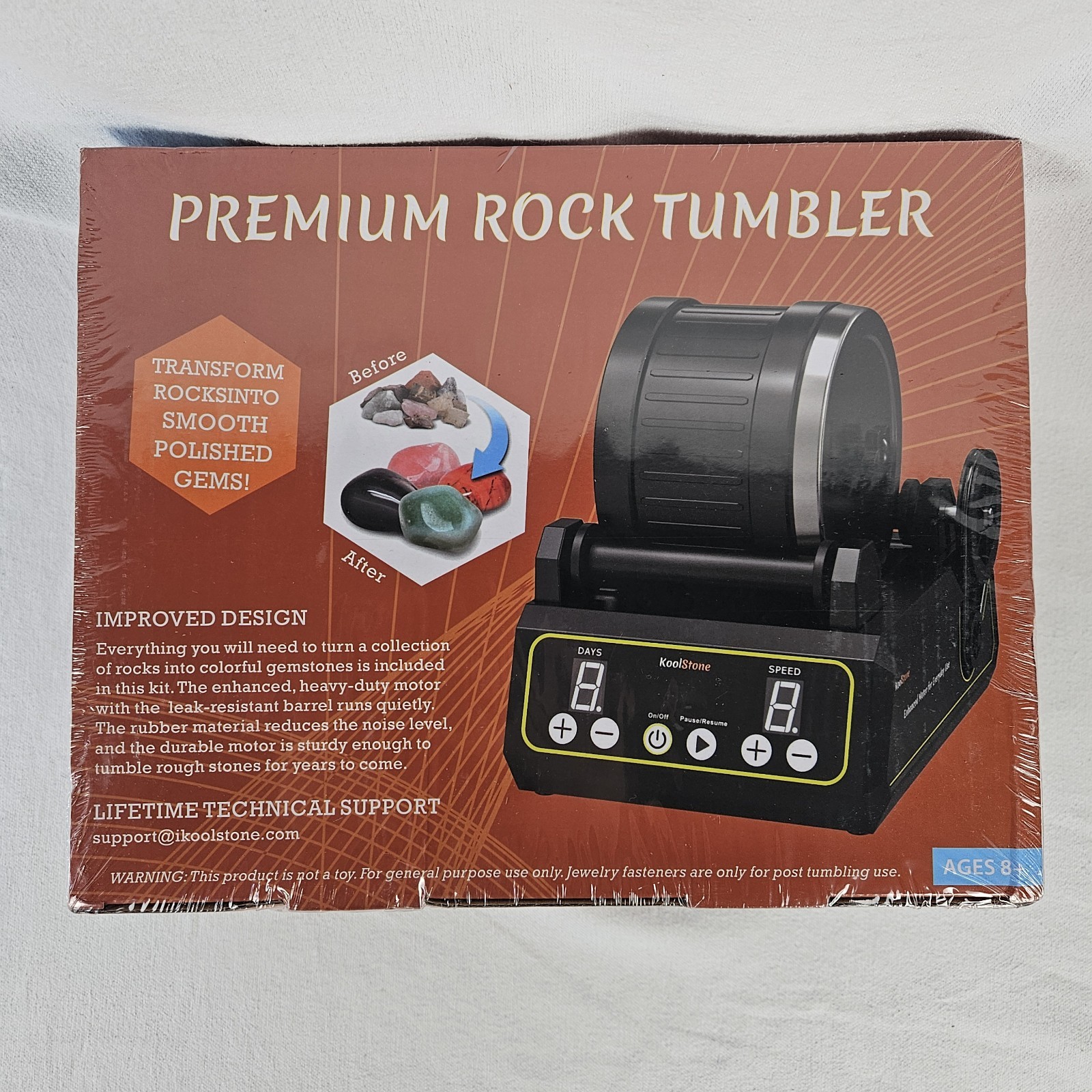 KoolStone Premium Rock Tumbler Kit 2.5 Lb Capacity Brand New In Box