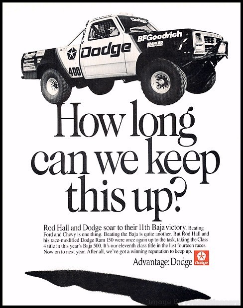 1991 Dodge Ram Truck Race Vintage Advertisement Print Art Car Ad J63