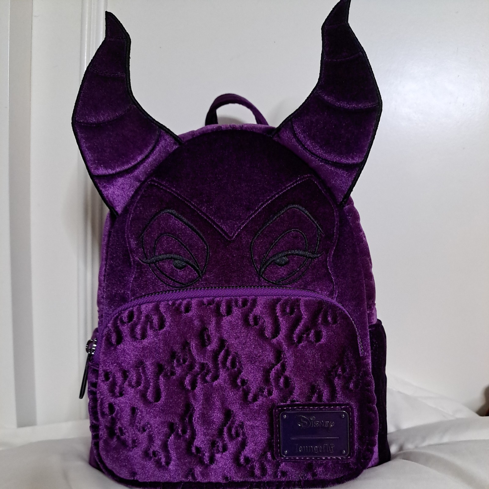 Loungefly Disney Maleficent Velvet Figural Mini Backpack NWT BoxLunch New 