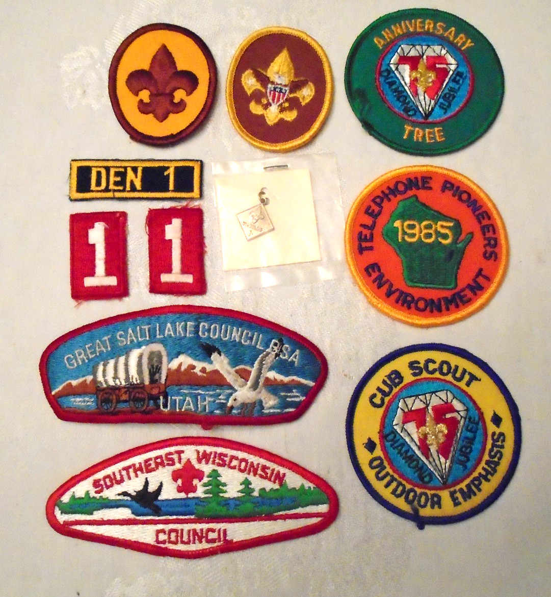 Vintage Boy Scout Badges, Patches & Charm Mixed lot of 11 (1970\'s to 1980\'s)