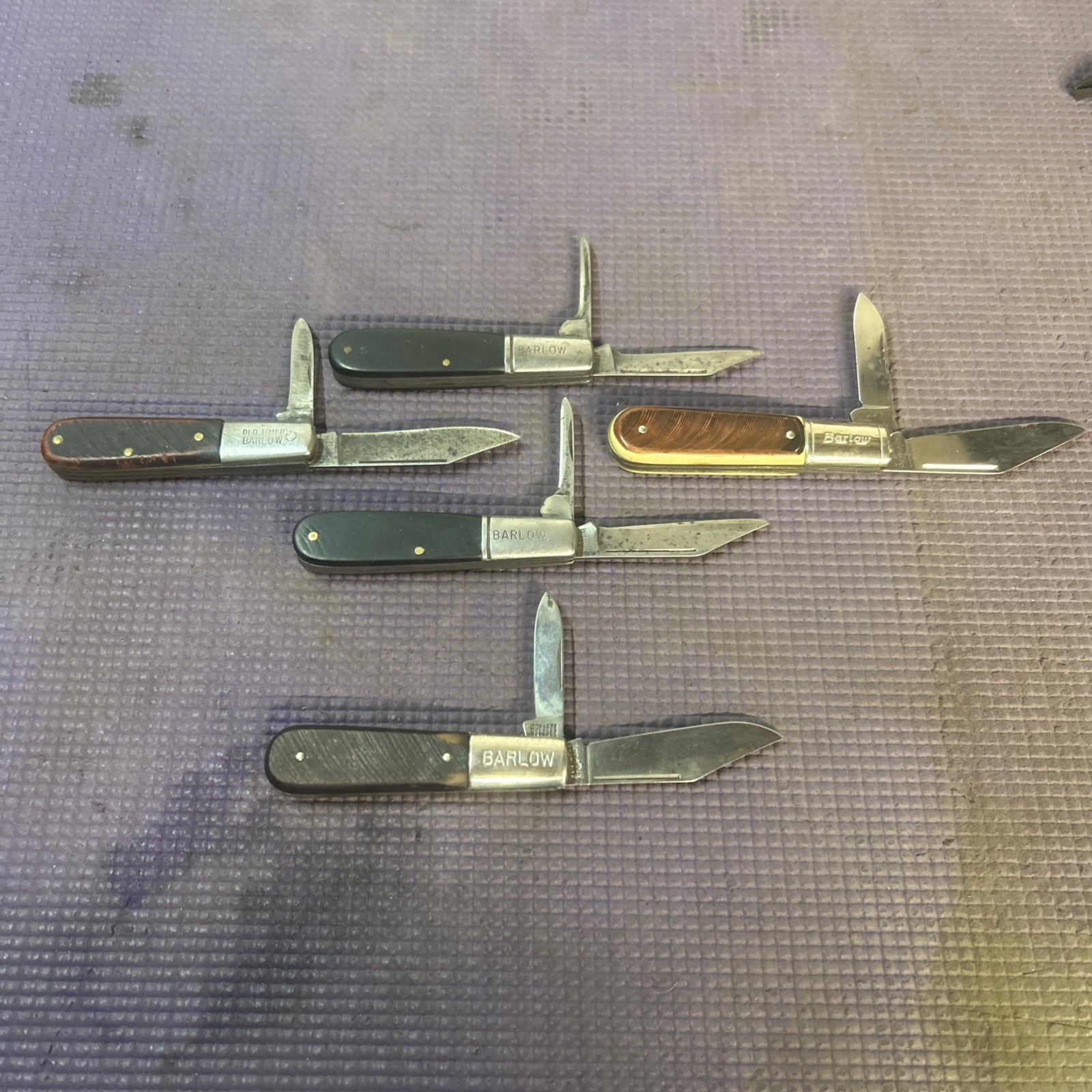 Vintage (5) Barlow Folding Knives used ALL USA Made Wards Old Timer Imperial