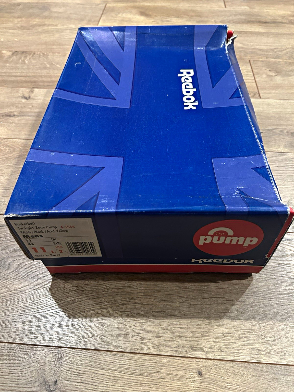 Vintage 1990 Original Reebok Basketball Twilight Zone Pump Empty Shoe Box 11.5
