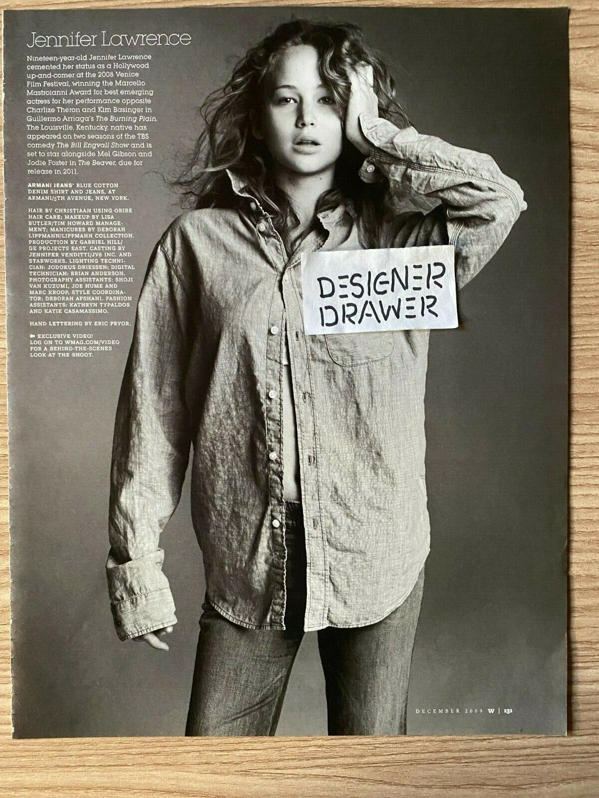 Jennifer Lawrence 2009 Photo Photograph Reprint In Giorgio Armani Denim