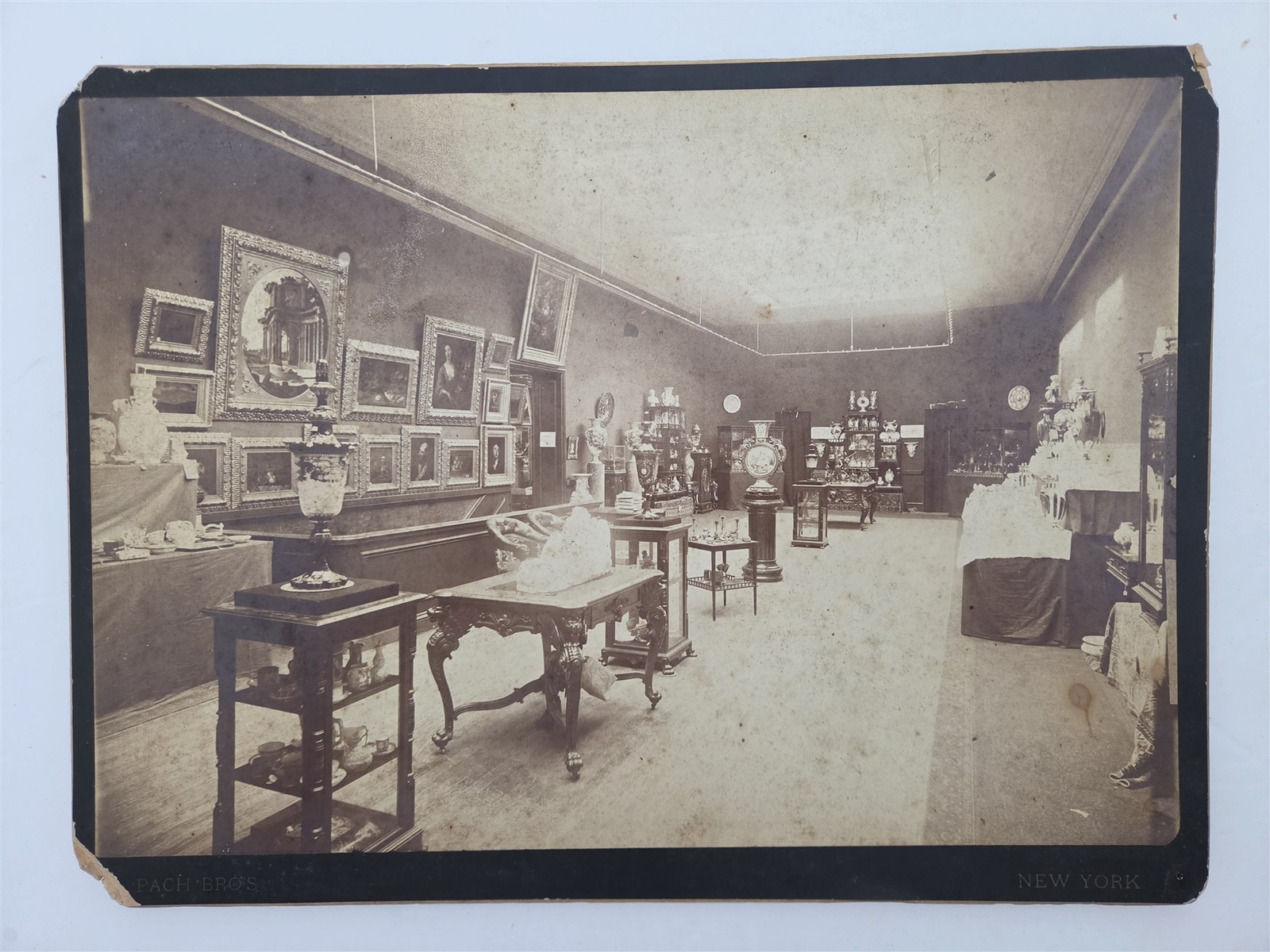 c1890s antique PACH BROS new york ART GALLERY PORCELAIN antiques interior PHOTO