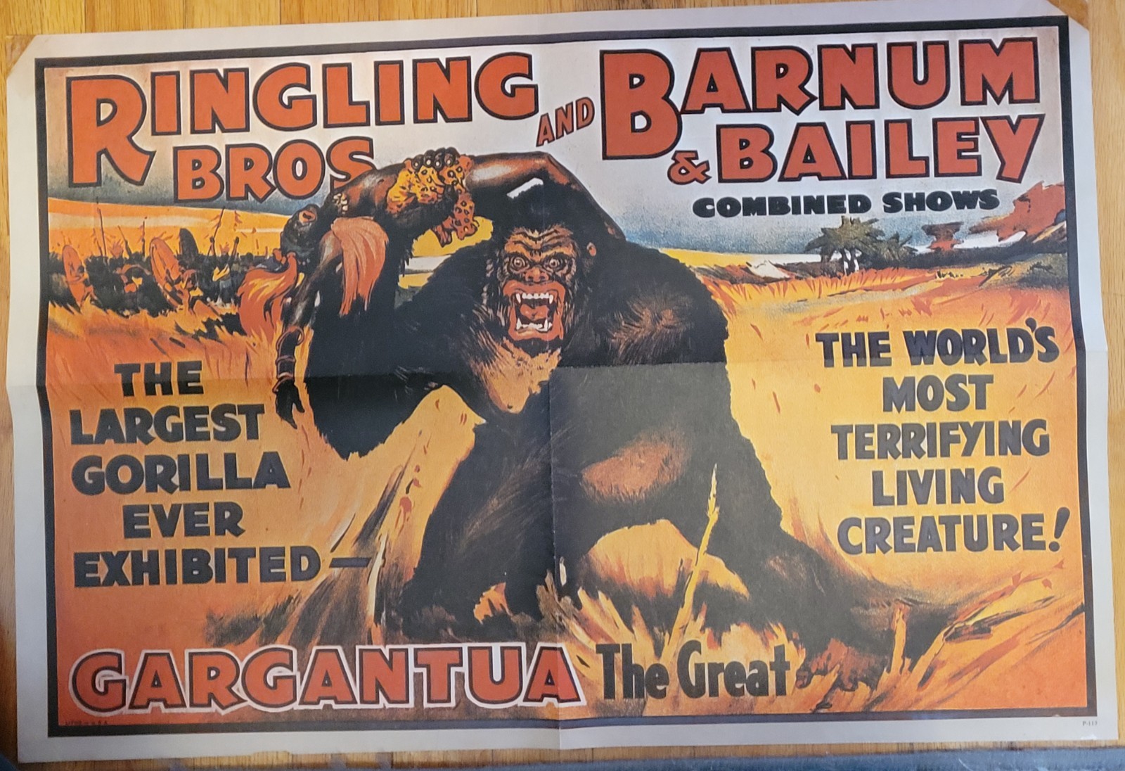 Vintage Ringling Bros and Barnum & Bailey Poster 1970 Reproduction of 1938 Item