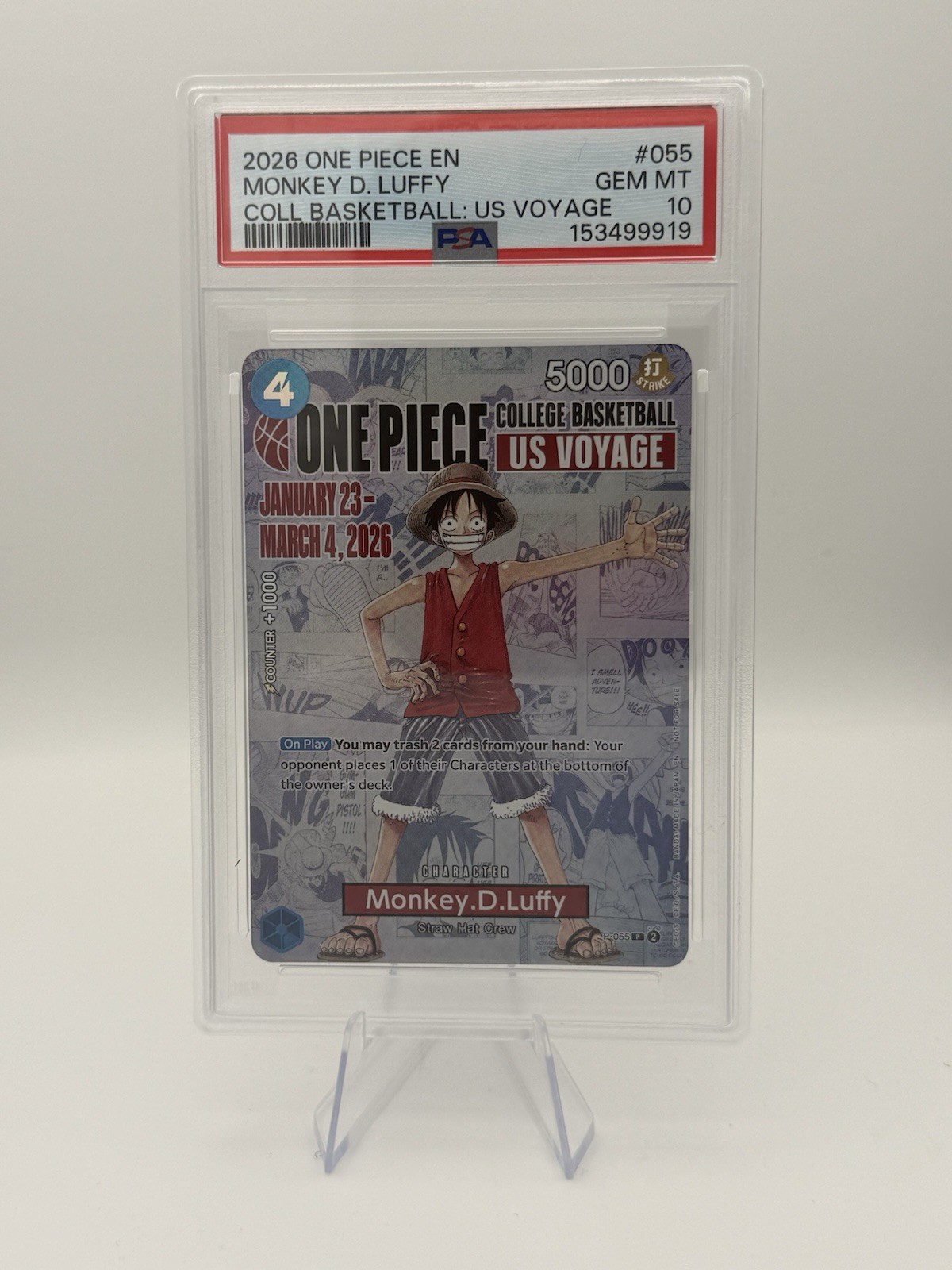 Bandai 2026 One Piece Monkey D. Luffy US Voyage #055 EN PSA 10 Graded