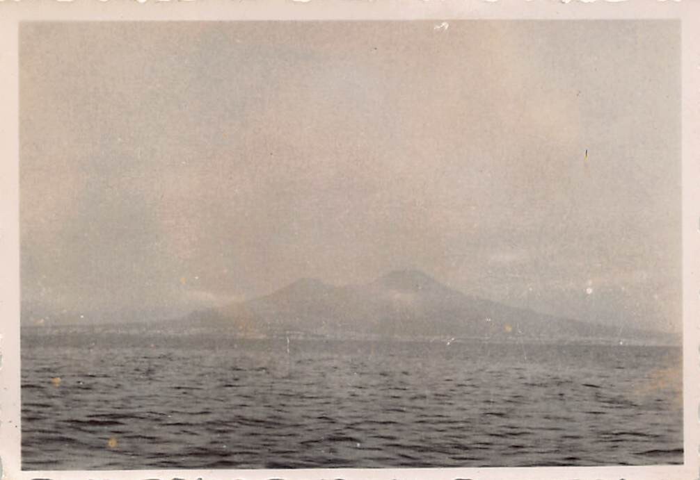 Vintage 1945 Mount Vesuvius Naples 1940s Photo Italy Open Water Fog