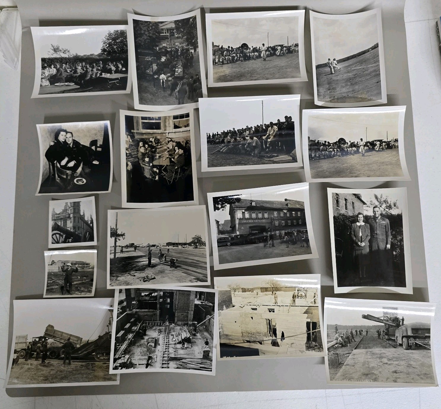 Rare Vintage B&W Photos US Military WW2 Era Baseball Players Rhein/Main Airbase