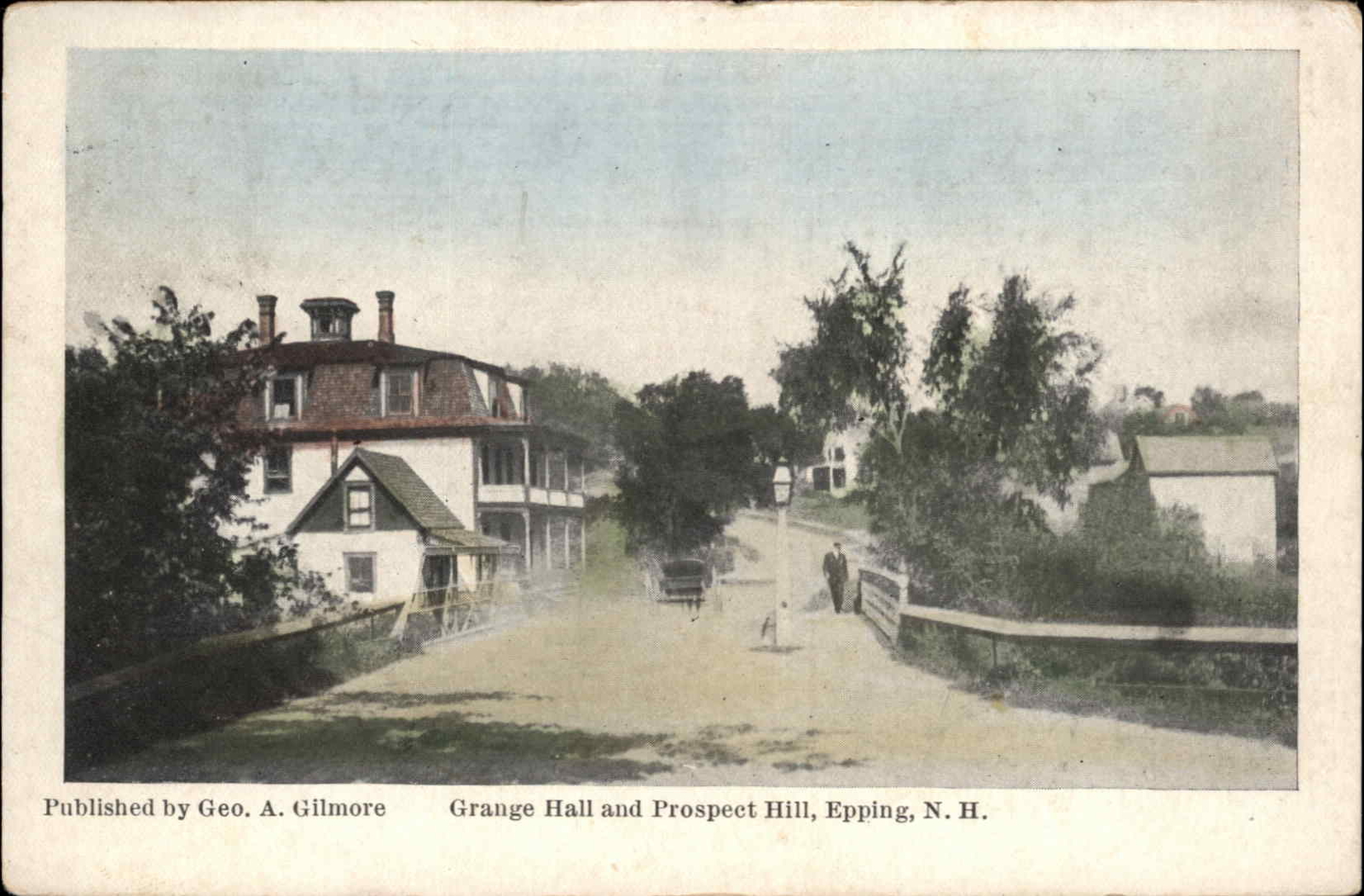 Epping New Hampshire NH Grange Hall Prospect Hill c1910 Vintage Postcard