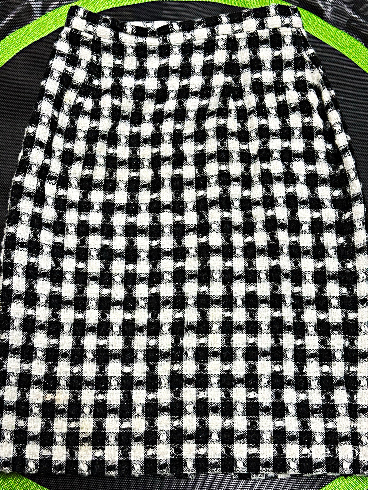 Gorgeous Oscar de la Renta Studio Black/White Check Tweed Pencil Knee Skirt sz6