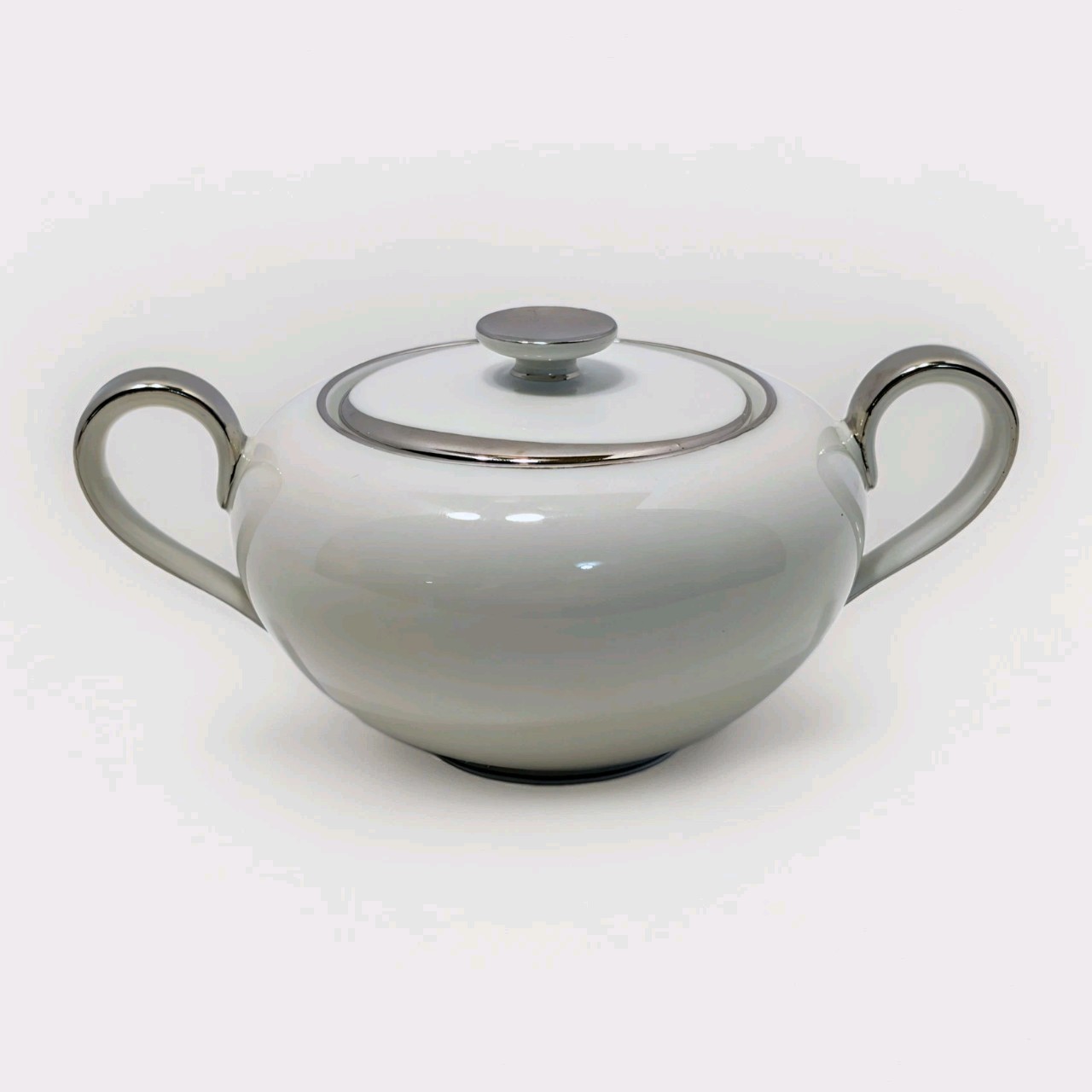 Bavarian Crown Jewel Fine China, Silver Moon Collection, Lidded Sugar Bowl, VTG