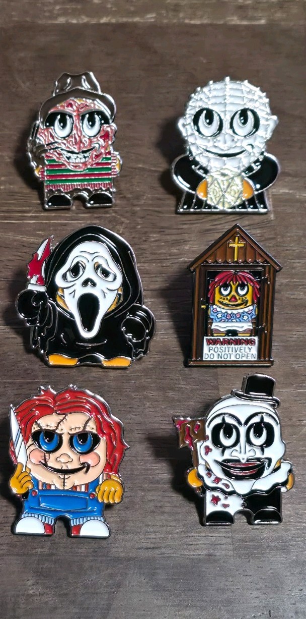 6 Horror Lapel Pins