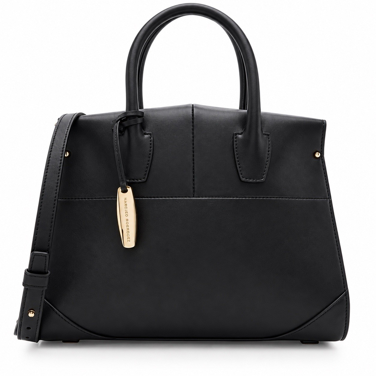 Narciso Rodriguez Aya Mini Black Leather Top Handle Satchel Crossbody Bag $1895