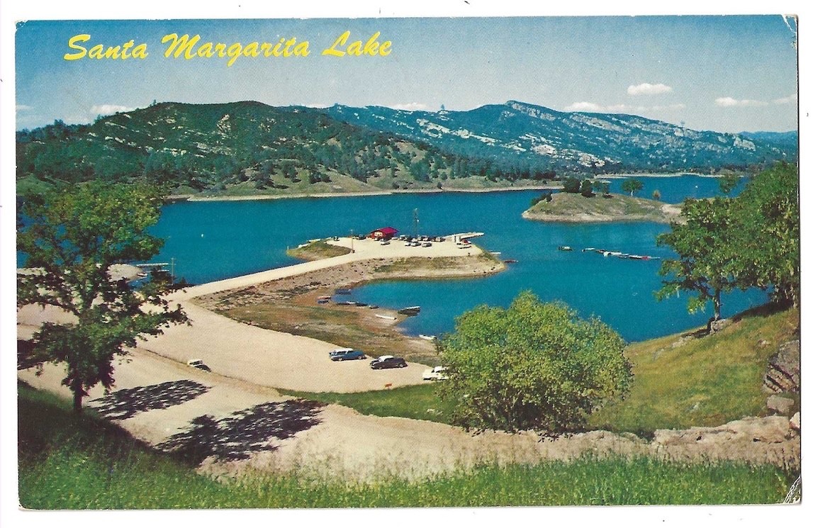 San Luis Obispo County California c1950\'s Santa Margarita Lake, aerial view