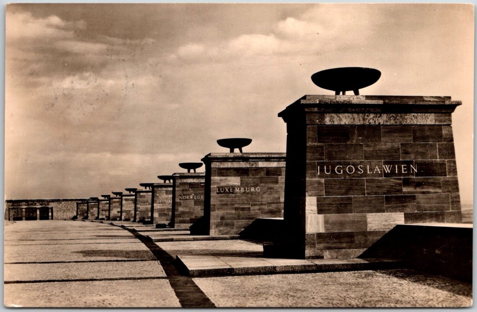 Memorial Buchenwald Germany Street Nations Country Monuments Stamp RPPC Postcard