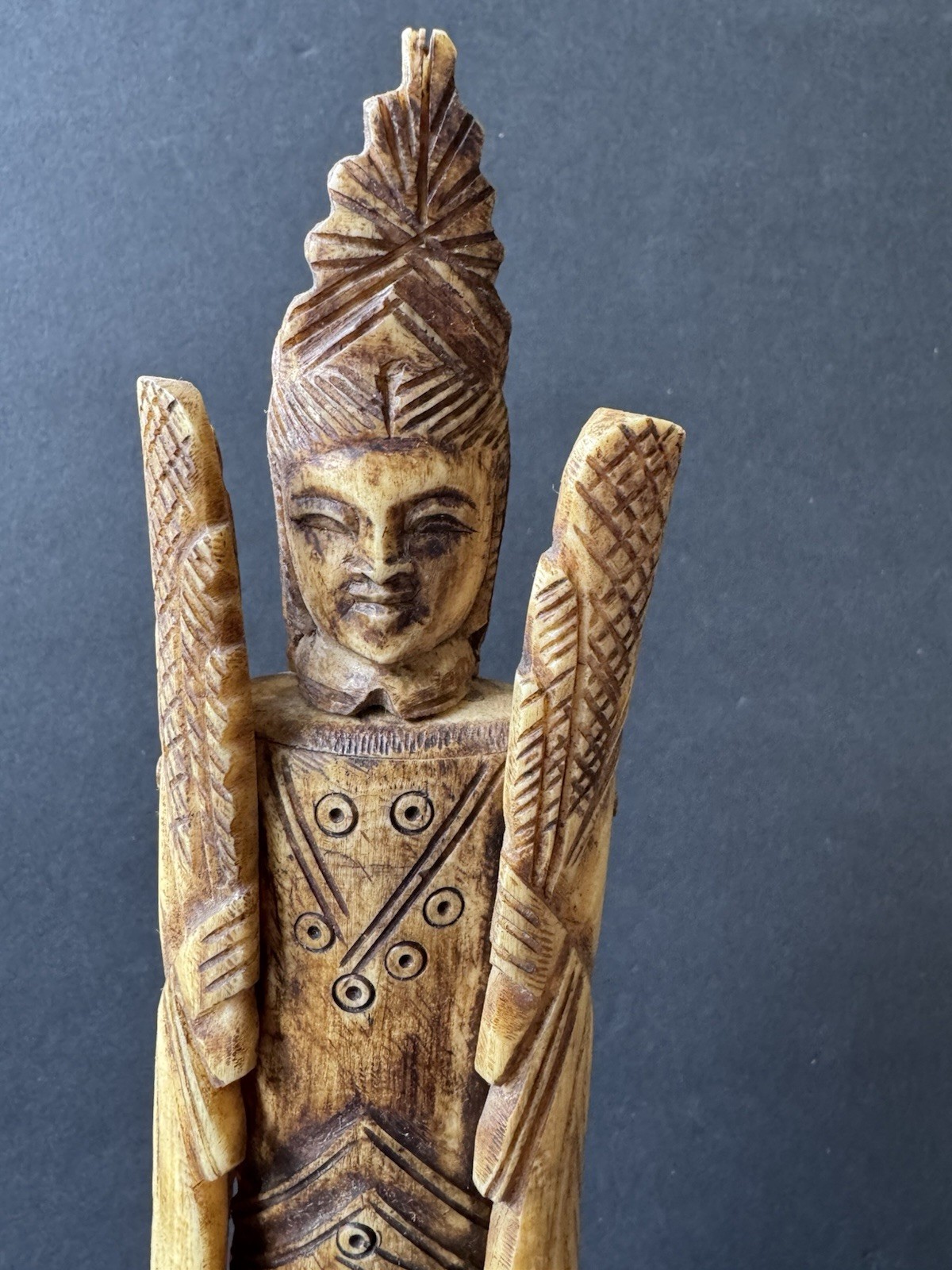 Vintage Hand Carved Tribal Woman Figure Sculpture 14\