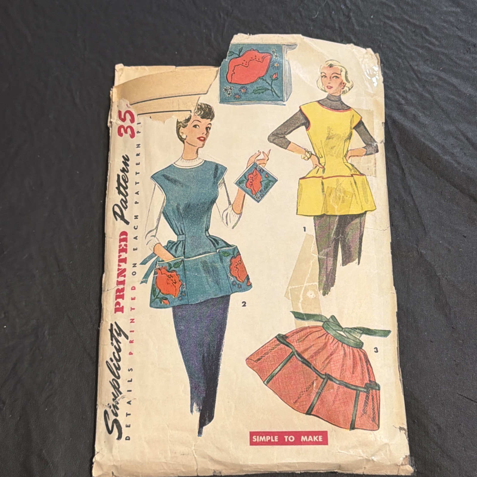 VTG Simplicity 4492 Pattern Miss Sz                   Cobbler 1/2 Apron Cut