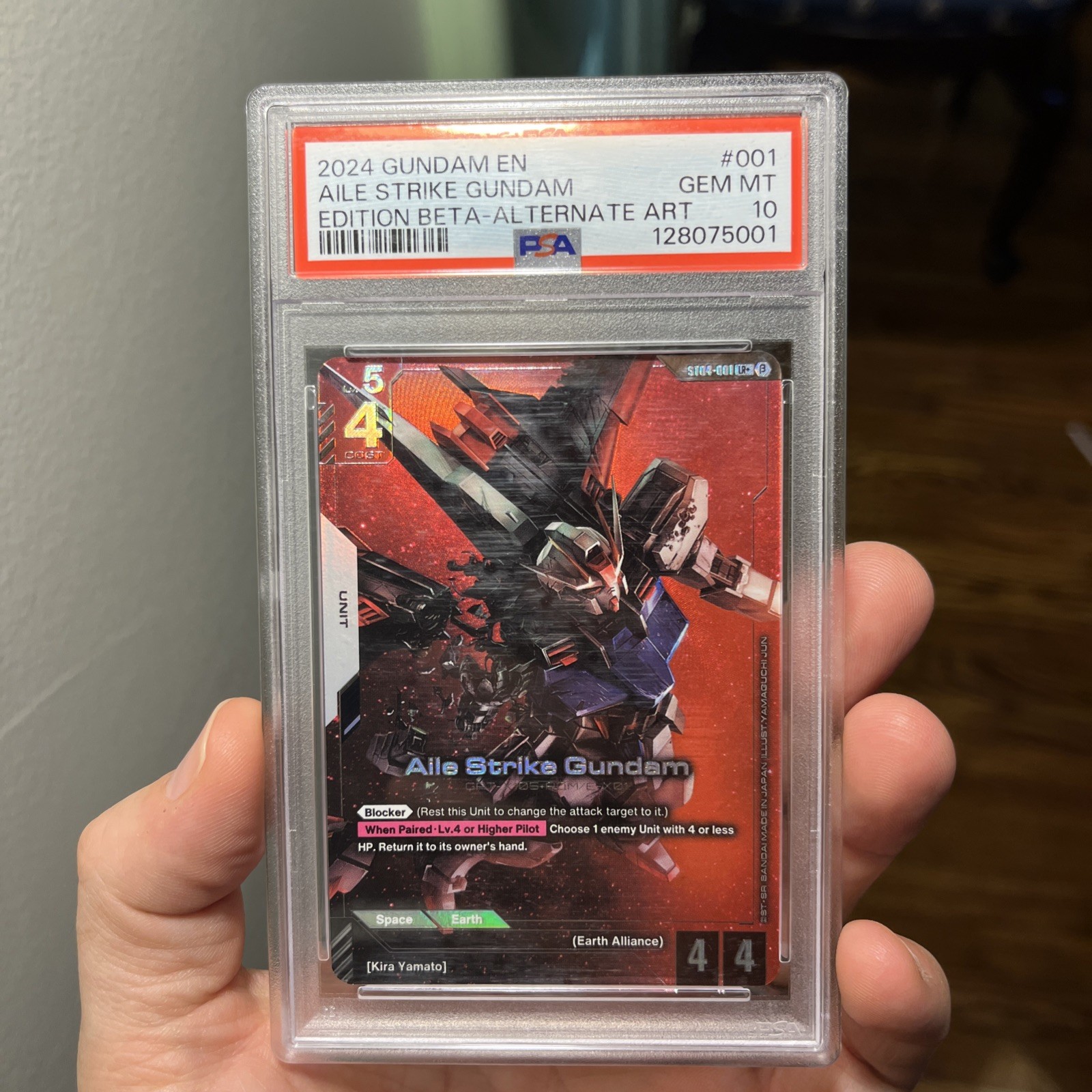 2024 GUNDAM EDITION BETA ALTERNATE ART #001 AILE STRIKE GUNDAM PSA 10