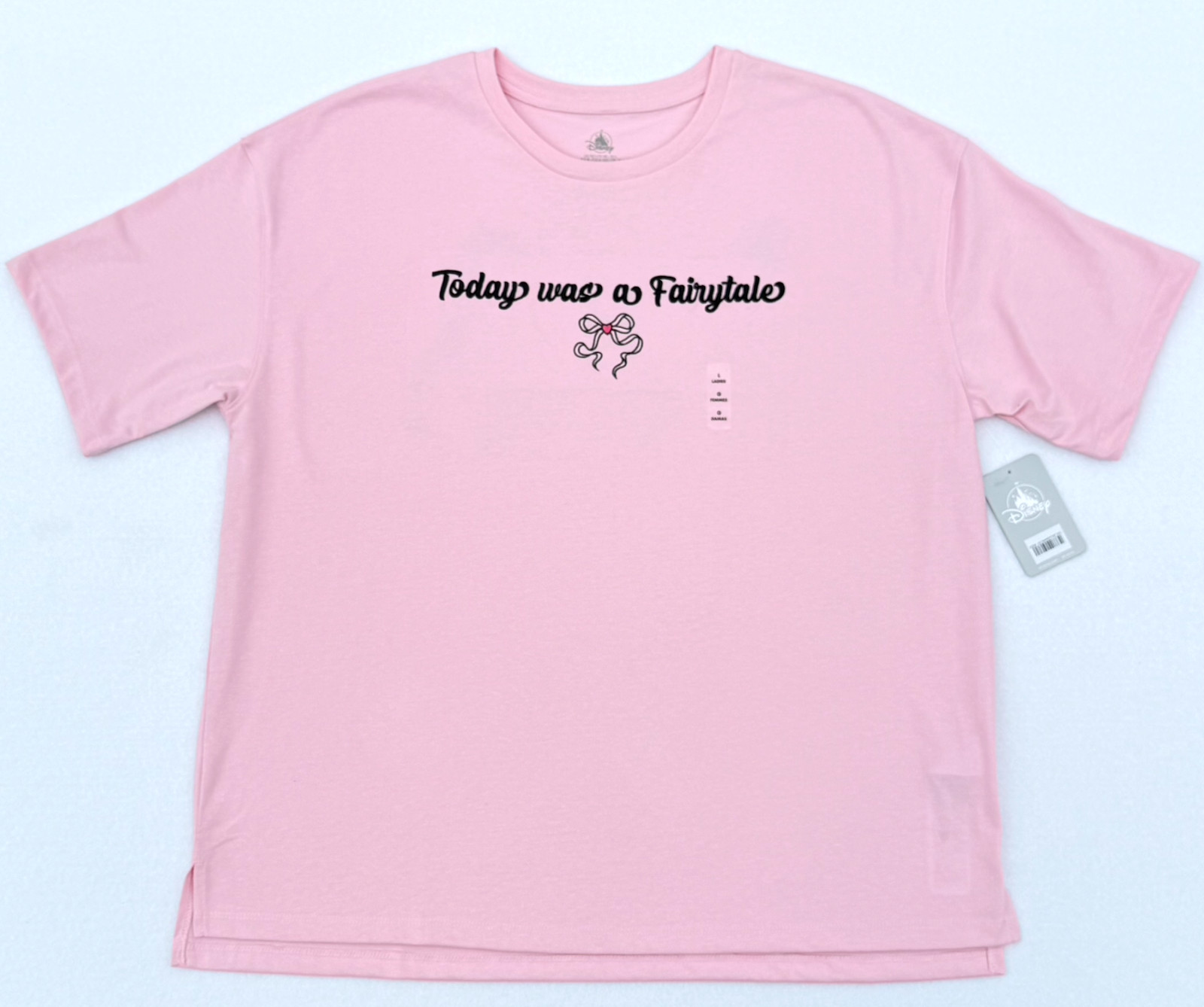 2026 Disney Parks TODAY WAS A FAIRYTALE Pink PRINCESS Oversized T-Shirt Womens L